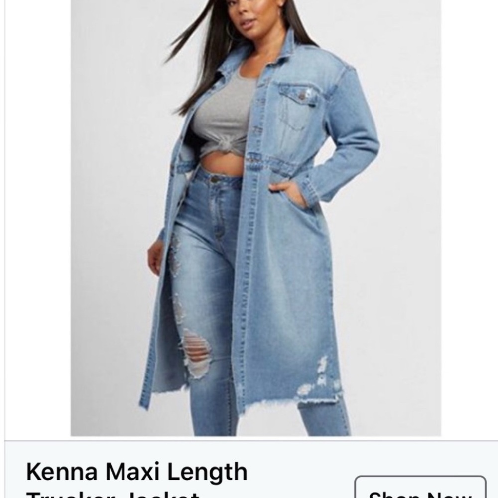 Denim Maxi Trench Coat